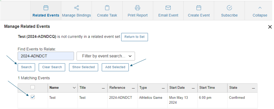 Related Event Search